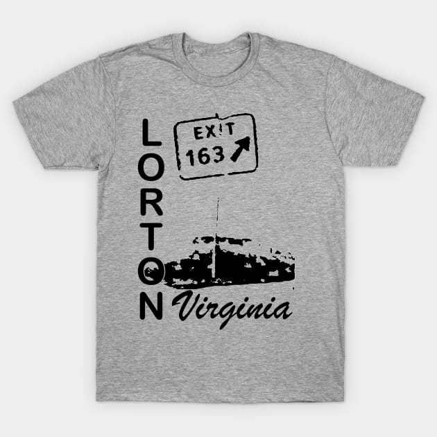 Lorton Exit Southbound - Black T-Shirt by Swift Art